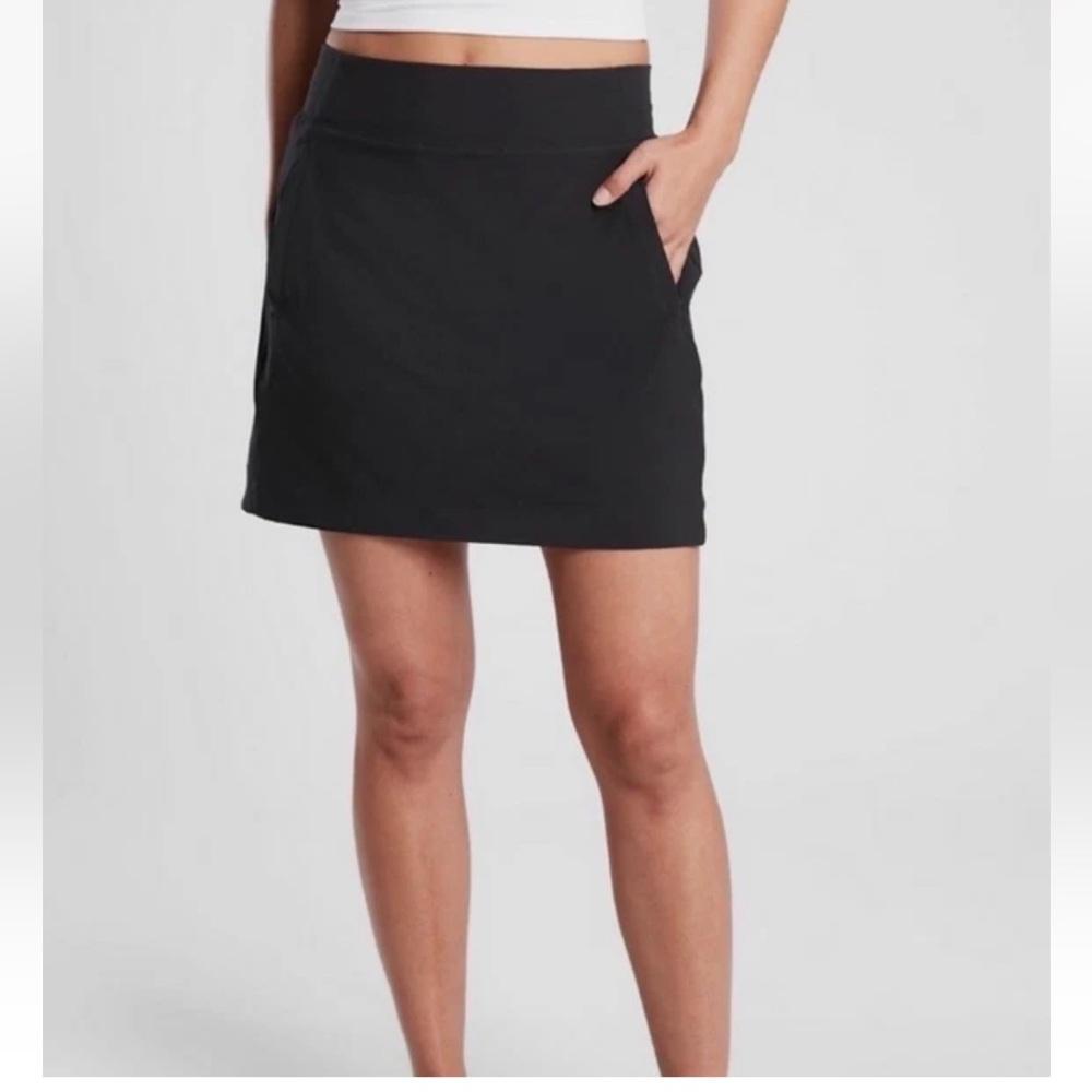 Athleta Brooklyn Skort 16" Black skirt with shorts tennis pickleball 4